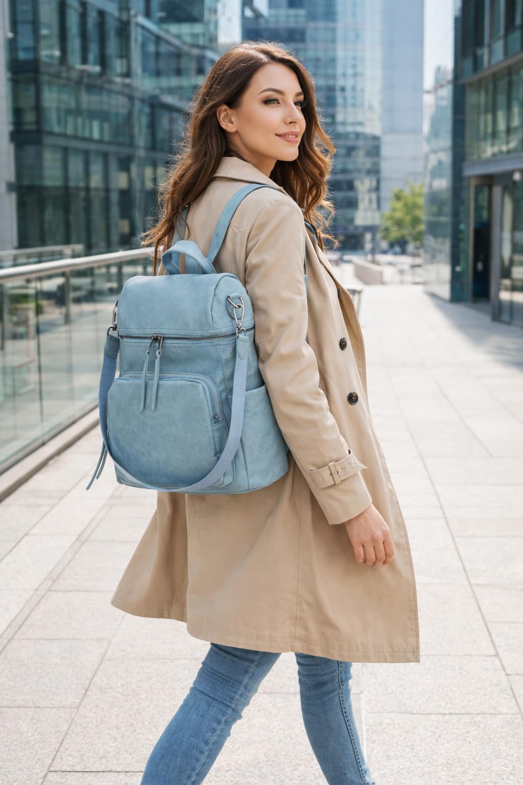Botimmy Anti-Theft Backpack Purse for Women, Convertible 3-in-1 Vegan Leather Backpack with Hidden Zipper, Adjustable Shoulder & Crossbody Bag for Travel and Daily Commute