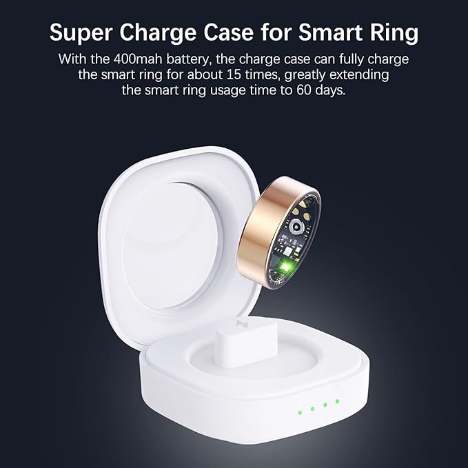 Smart Health Rings for Women Men, Fitness Tracker with Heart Rate, Blood Oxygen, HRV, Sleep Tracker, Step Tracker, No Subscription Fee, IP68 Waterproof Smart Ring for iphone & Android (Gold, 10#)