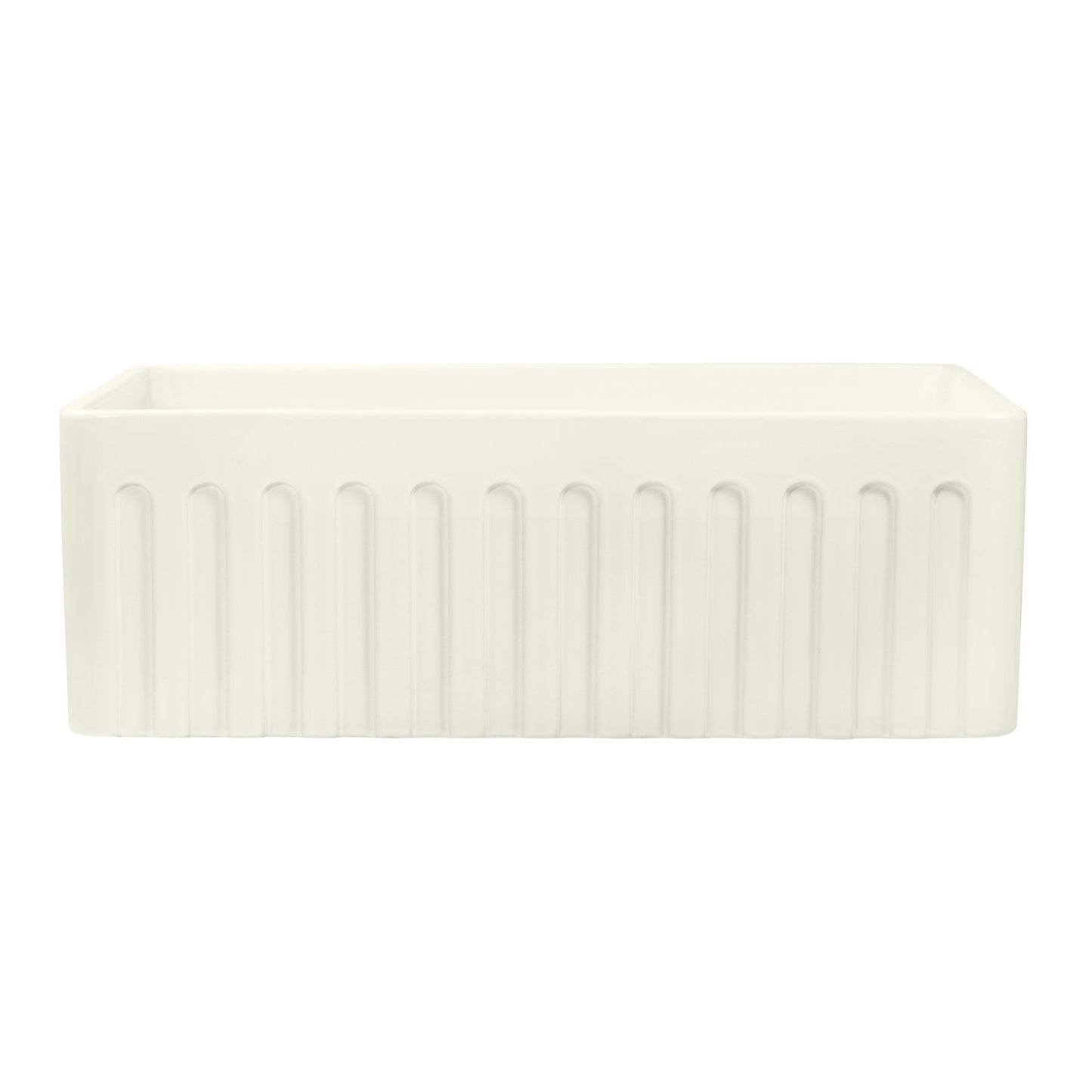 Ruvati 30 x 20 inch Fireclay Reversible Farmhouse Apron-Front Kitchen Sink Single Bowl - Biscuit - RVL2100BS