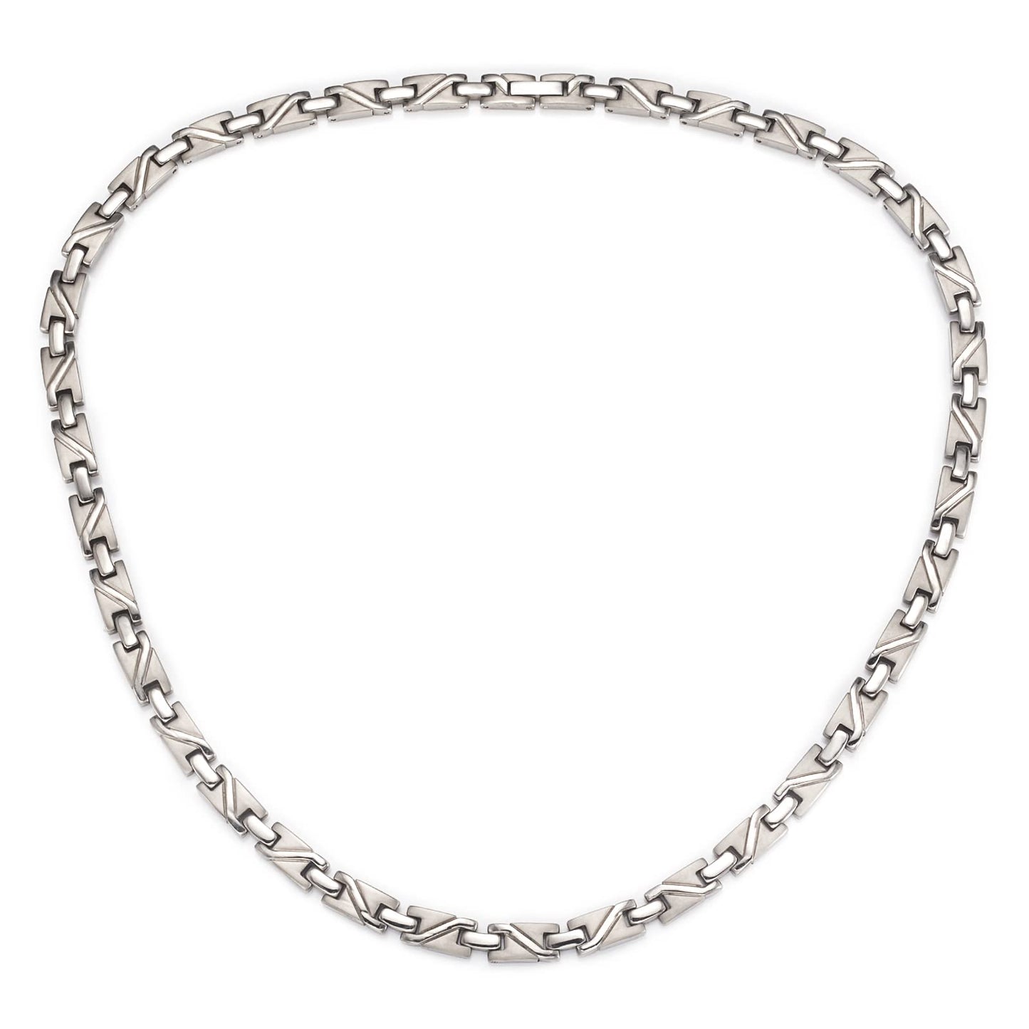 EnerMagiX Magnetic Necklace for Men & Women, Pure Titanium Magnetic Necklace, Fashion Jewelry Present (Silver)
