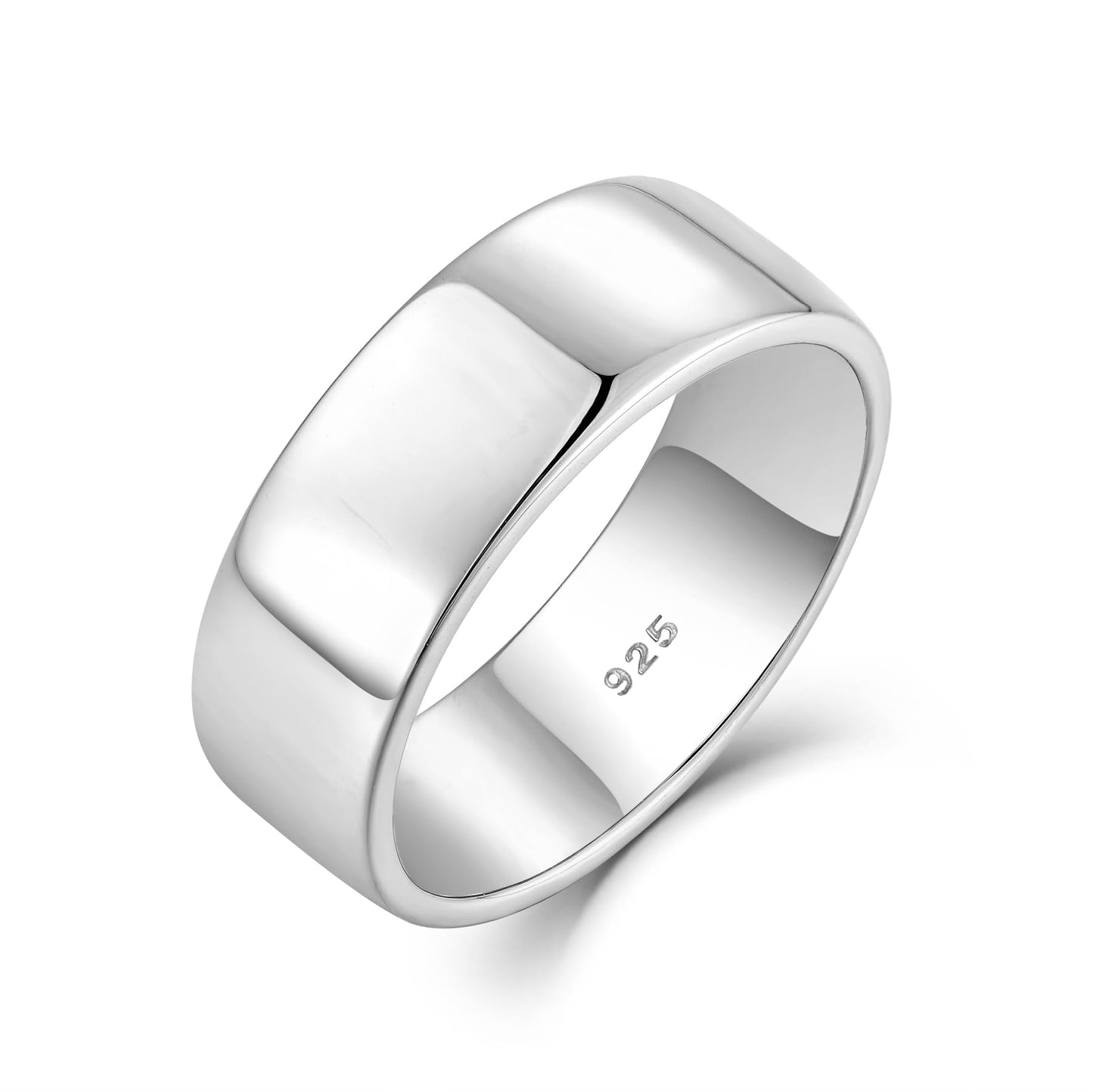 STARCHENIE Solid 925 Sterling Silver 7mm Wedding Band Ring, Comfort Fit High Polish, for Men and Women (Size 6)