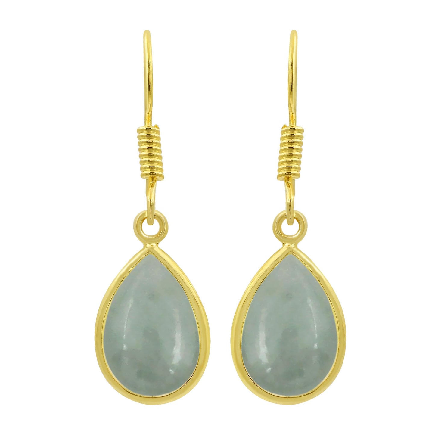 Natural Aquamarine 14K Yellow Gold Plated Dangle Earrings for Women - March Birthstone Green Gemstone Handmade Earrings Jewelry Mother's Day Gift for Mom Wife Sister
