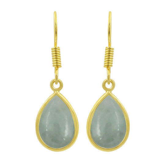 Natural Aquamarine 14K Yellow Gold Plated Dangle Earrings for Women - March Birthstone Green Gemstone Handmade Earrings Jewelry Mother's Day Gift for Mom Wife Sister
