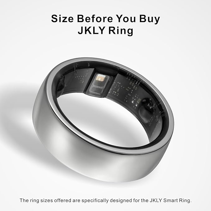 Smart Ring, Activity Trackers, Sleep Ring, Fitness Tracking, Stress Tracker, Heart Rate, Meditation, Temperature, Respiratory, No App Subscription, Women, Men, iOS, Android (Silver, 7)