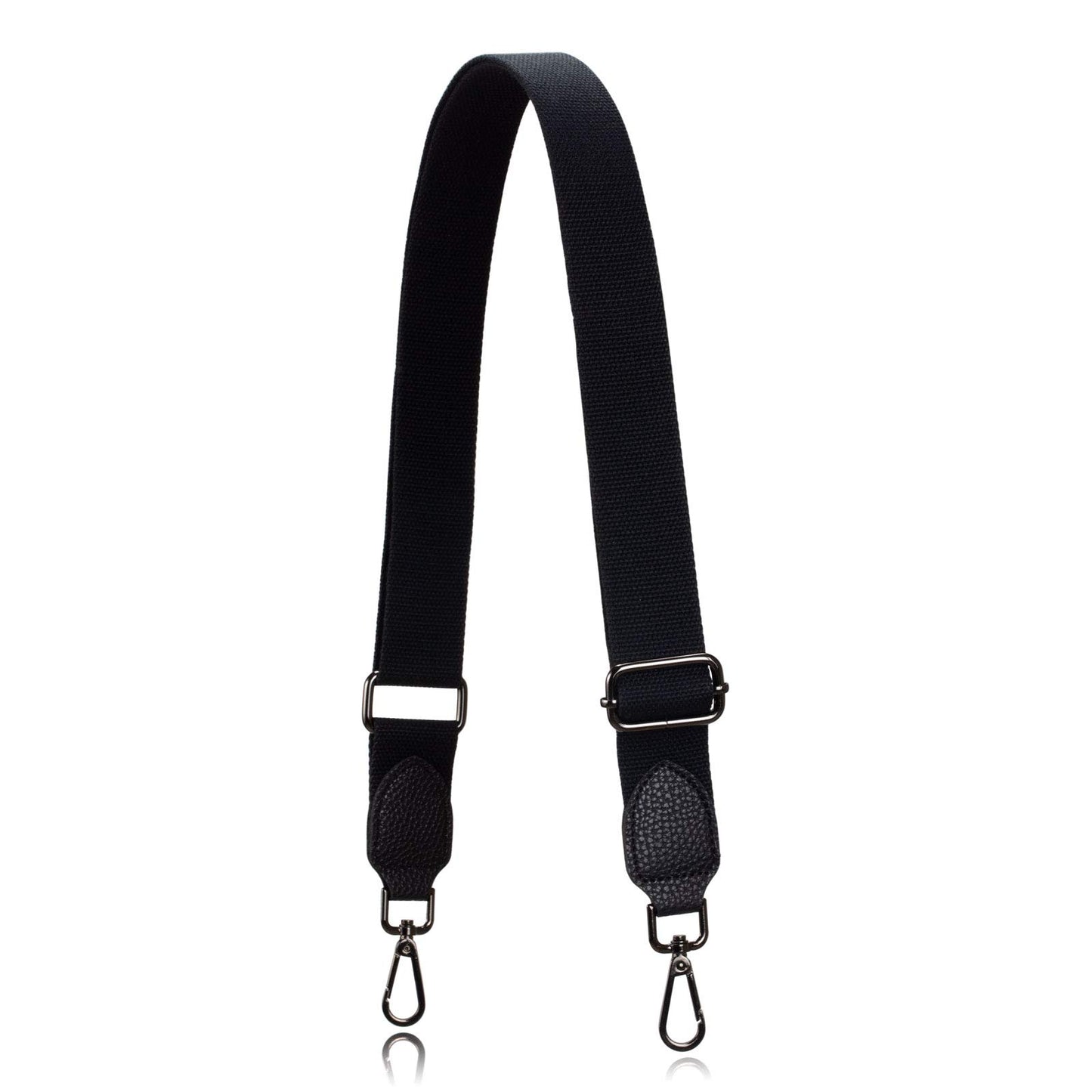 Allzedream Purse Straps Replacement Crossbody Bags Handbag Wide Canvas Leather Adjustable (Black)