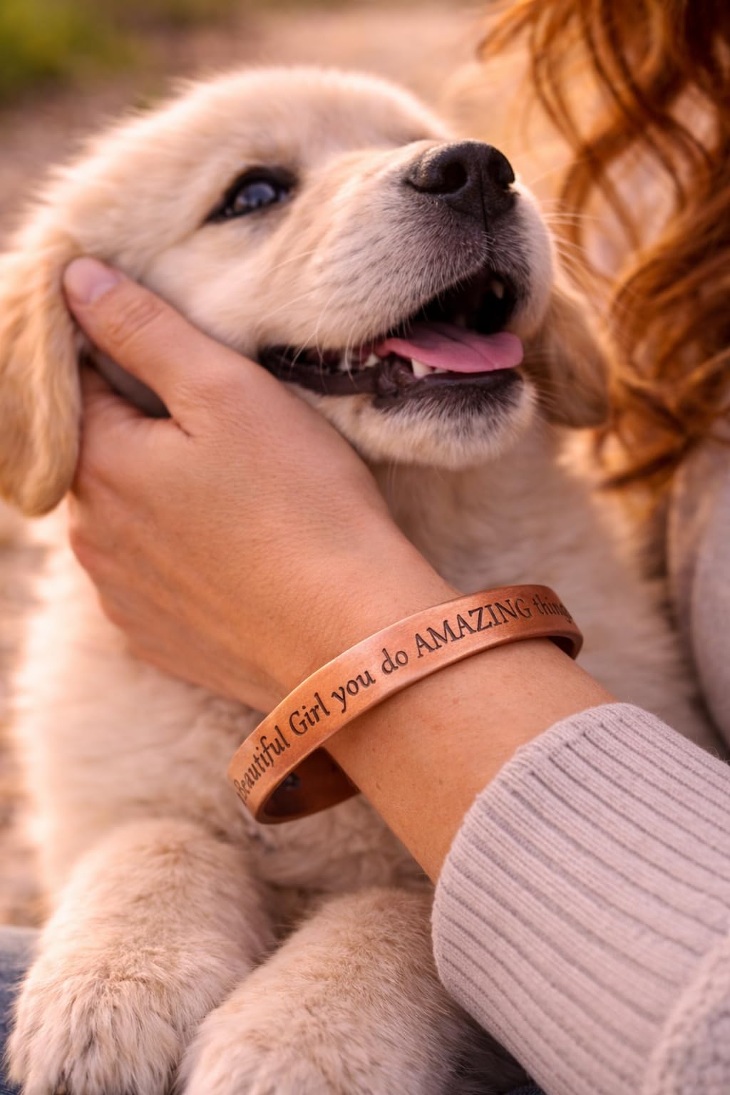 Touchstone Inspirational Copper Engraved Magnetic Bracelets for Women-Personalized Jewelry Gifts for Best Friend/Mom/Daughter/Sister- In a Gift Box Beautiful Girl You Can Do Amazing Things