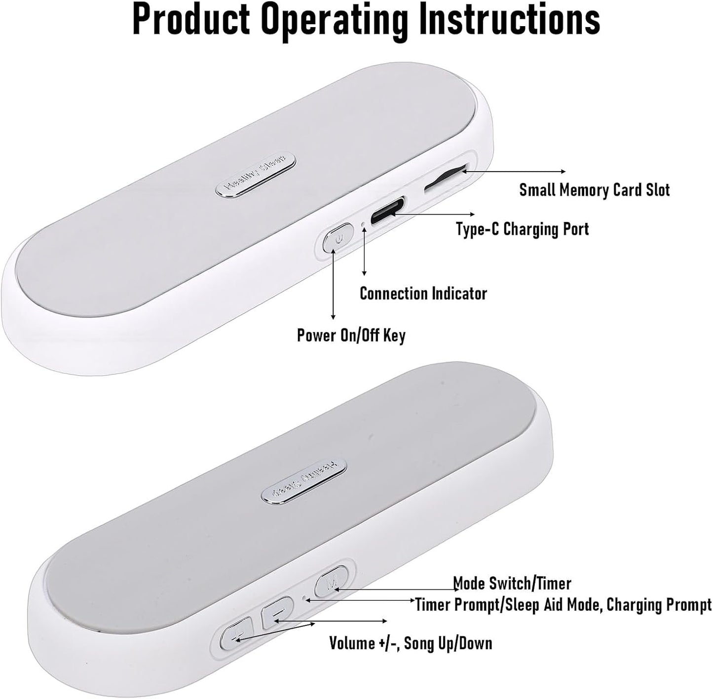 LICAEVEY 400mAh Under Pillow Speaker for Sleeping, Portable White Noise Machine with Bluetooth & Smart Sleep Timer