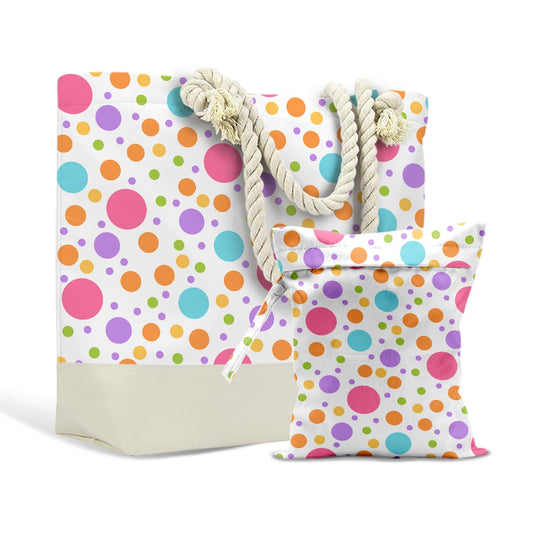 zcyxuuw Beach Bags Waterproof Sandproof Joyful Dot Pattern Wet Dry Bag Wet Clothes Bag With Zipper Pool Bags for Women Swimsuits Travel