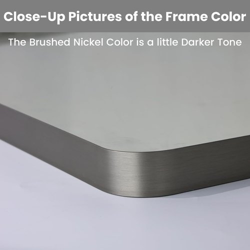 LOAAO Brushed Nickel Bathroom Mirror - 40x30 Inch Rounded Rectangle Design | Anti-Rust & Shatter-Proof