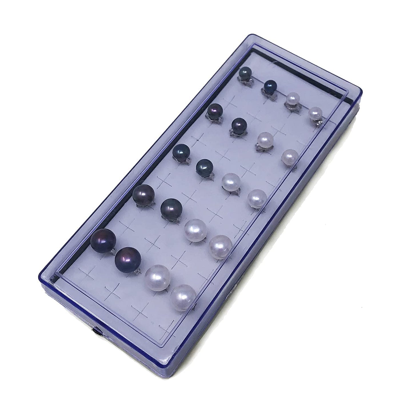 Alevel 4-8mm Freshwater Cultured White Pearl, 925 Sterling Silver Stud Earrings 5 Sets, Women Gifts