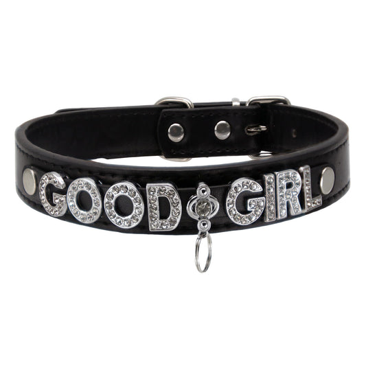 Gothic Letter Leather Choker Collar Necklace for Women,Rave EDC Festival Cosplay Jewelry