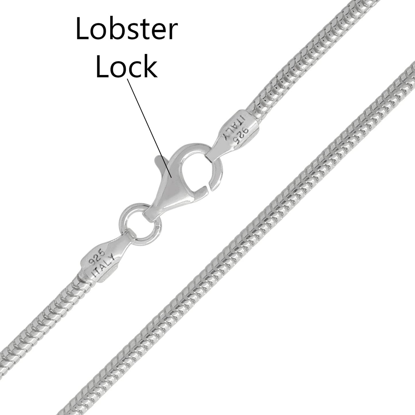 Savlano 925 Sterling Silver Solid Italian Round Diamond Cut Flexible Snake Chain Bracelet With Gift Box For Women & Men - Made in Italy (7, 3.5mm)