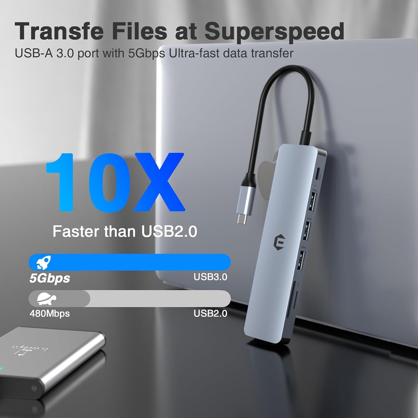Tiergrade 7-in-1 100W 3 3.0, USB C Hub Multiport Adapter, USB C Docking Station with HDMI, PD, USB SD/TF Slot