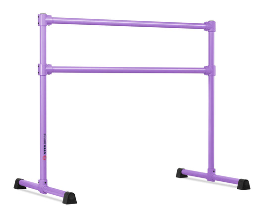 VITA Barre Portable Freestanding Double Ballet Barre, Extreme, 5 Ft Bars, Purple, Steel | Fixed Height, Made in USA, Home or Gym Exercise Equipment for Kids & Adults | Dance, Fitness, Pilates