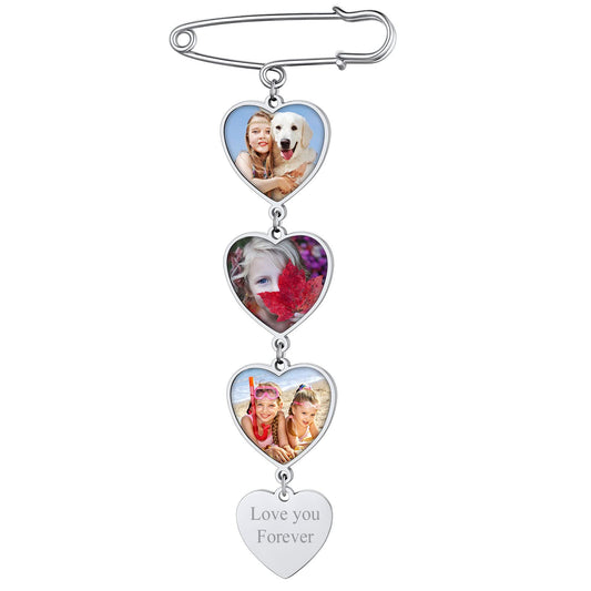 Custom4U Bridal Memorial Bouquet Charm Custom Photo Charms for Wedding