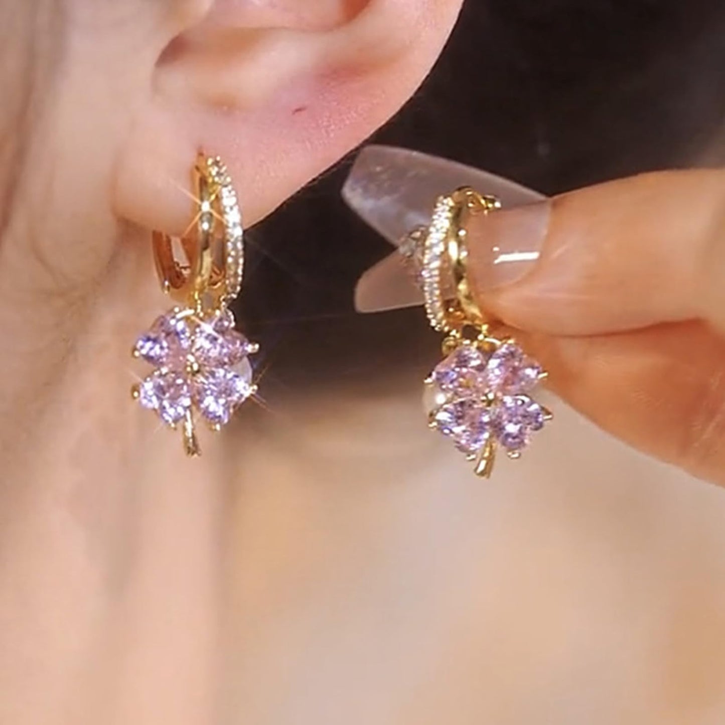 Lymphatic Earrings for Women Silver Zircon Hoop Huggie Earrings Dainty Fashion Jewelry Gifts