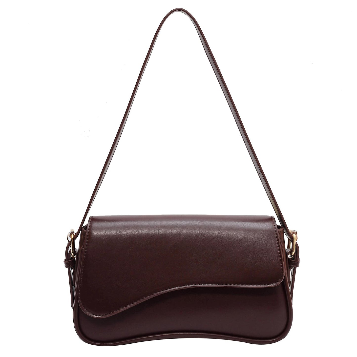 onhtit Small Shoulder Bag for Women Clutch Hobo Purse with Zipper Crossbody Purse Retro Vegan Leather Tote Handbag (02-Coffee Color)