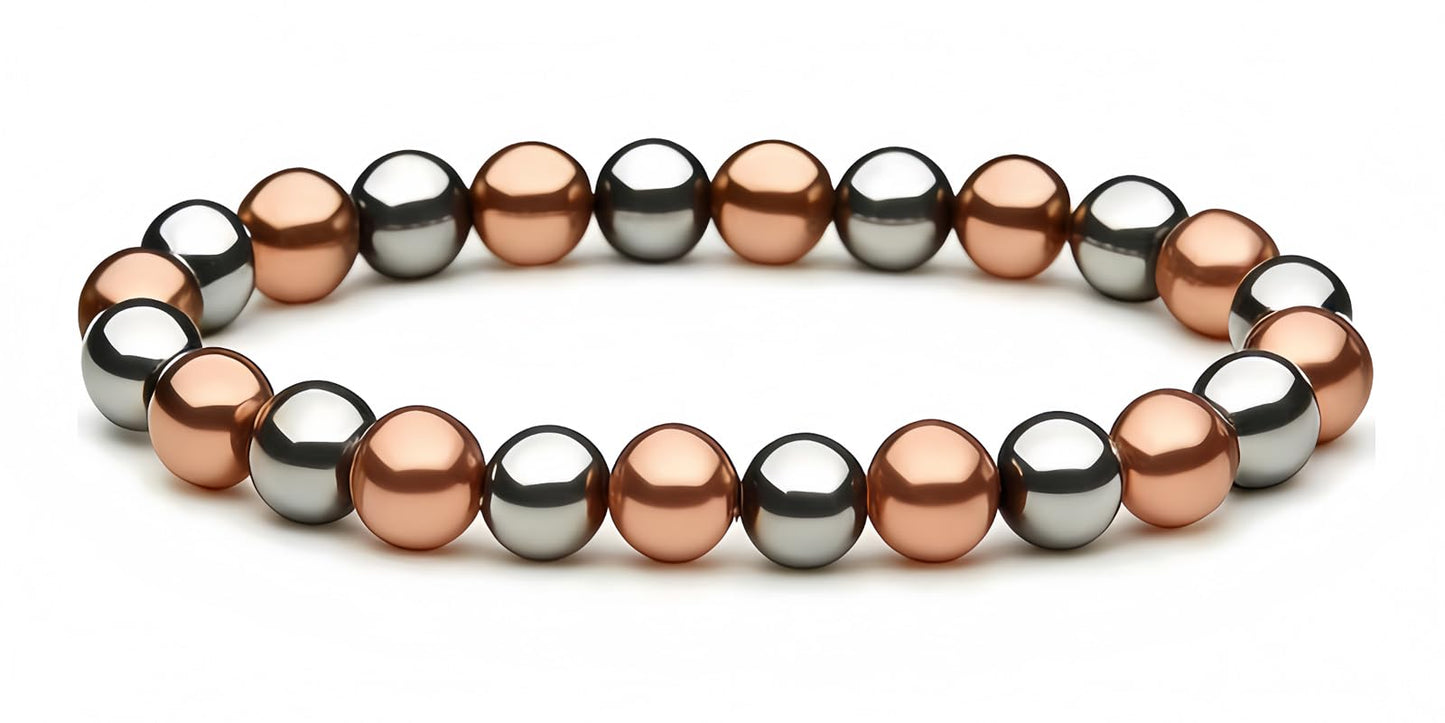 Copper Bracelet with Magnet Womens Copper Bracelets , Healing Better Health for Woman and Man, Hematite Magnetic Copper Bracelet, New Year Gift, Valentine's Day, Gift for Parents Mother's Day, Pulsera De Cobre Para Mujer for Parents, Mom Presents One Pack