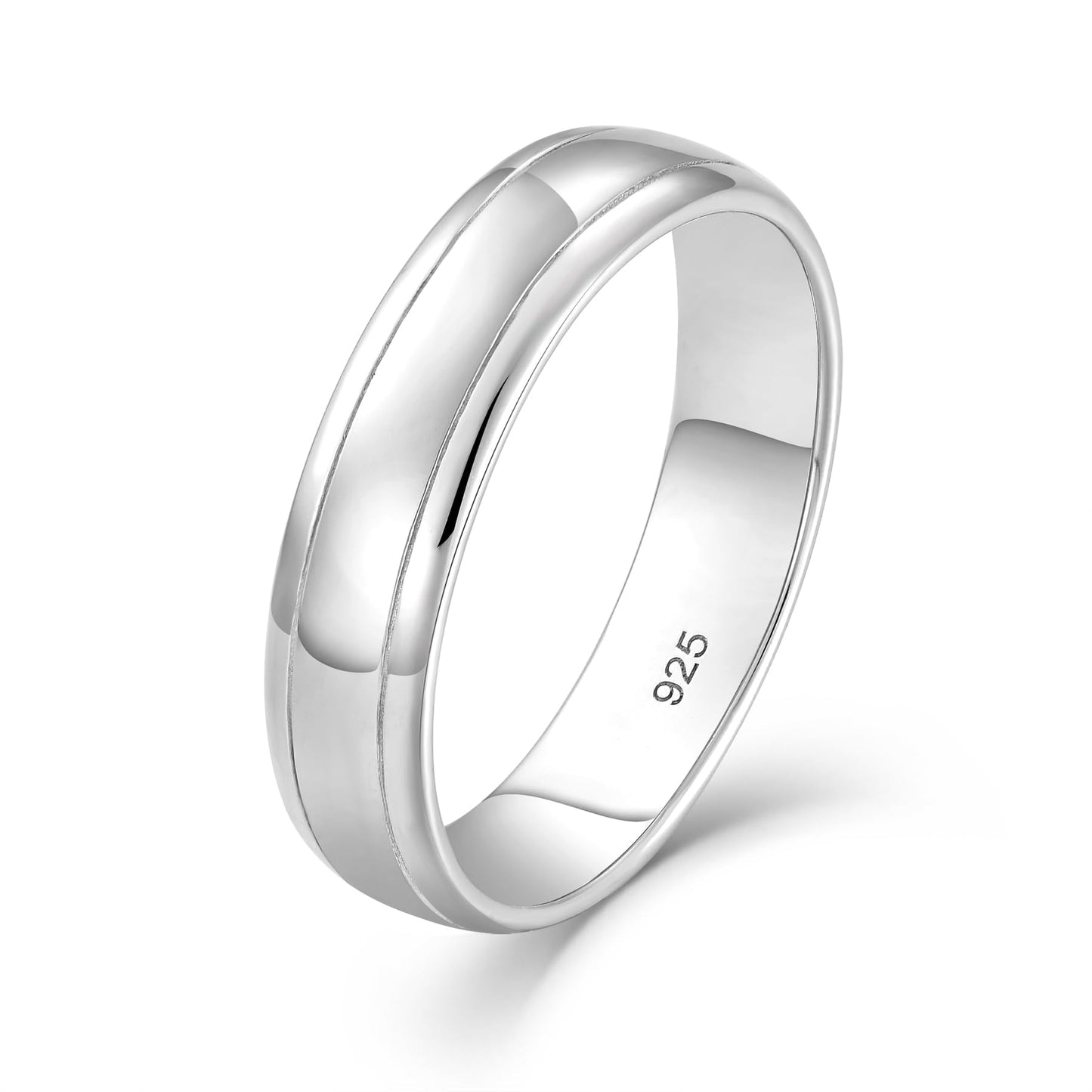 STARCHENIE 5mm Wedding Band Ring, 925 Sterling Silver Comfort Fit, Sizes 11