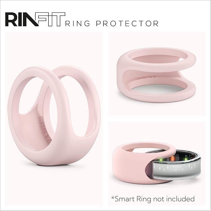 Rinfit Smart Ring Protector - Silicone Ring Enhancer for Active Lifestyle and Gym - StyleFit U.S. Design Patent - Pink, Size 12