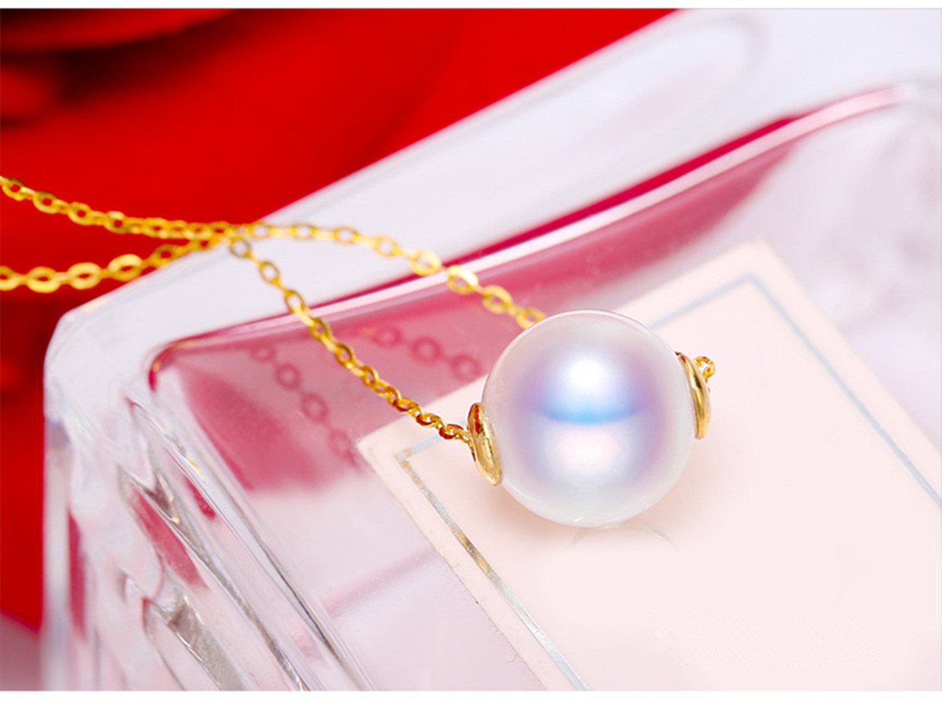 Pearls Necklace Genuine Akoya White Fine Jewellery Round AAAA+ Pearl 18K Pearl Pendant Necklace Gifts for Women Her- Anniversary Birthday Fine Jewelry -Valentine's Day Mothers Day Gifts