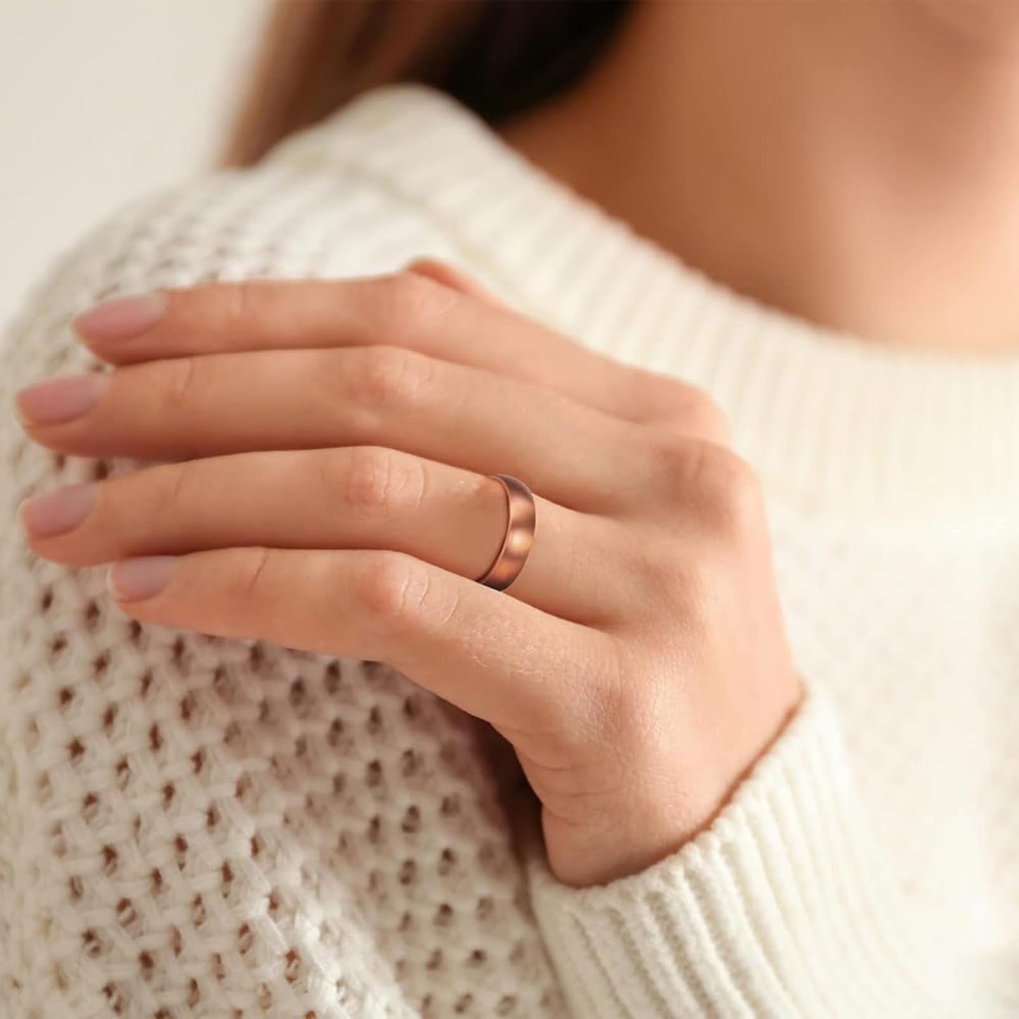 LIU JUN Rings for Women, Magtherapy Lymphatic Drainage Titanium Ion Rings Lymph Nodes Acupuncture Therapy Open Olux Ring For Women Men Health Jewelry Gifts (silver)