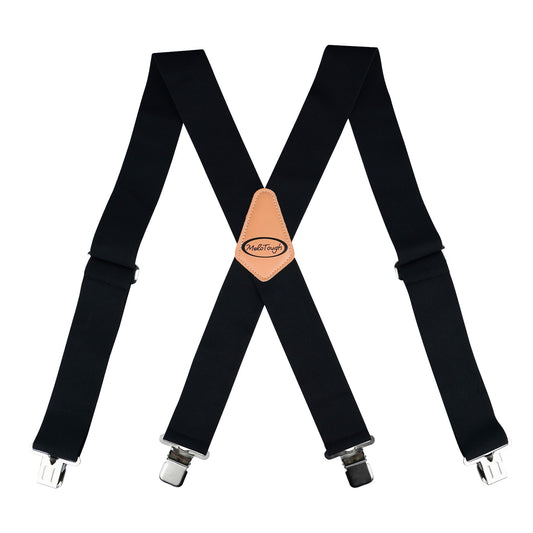 MELOTOUGH Suspenders for Men Heavy Duty Men's Suspenders w/Clip Big and Tall Work suspenders Mens Suspenders for Jeans (Black)