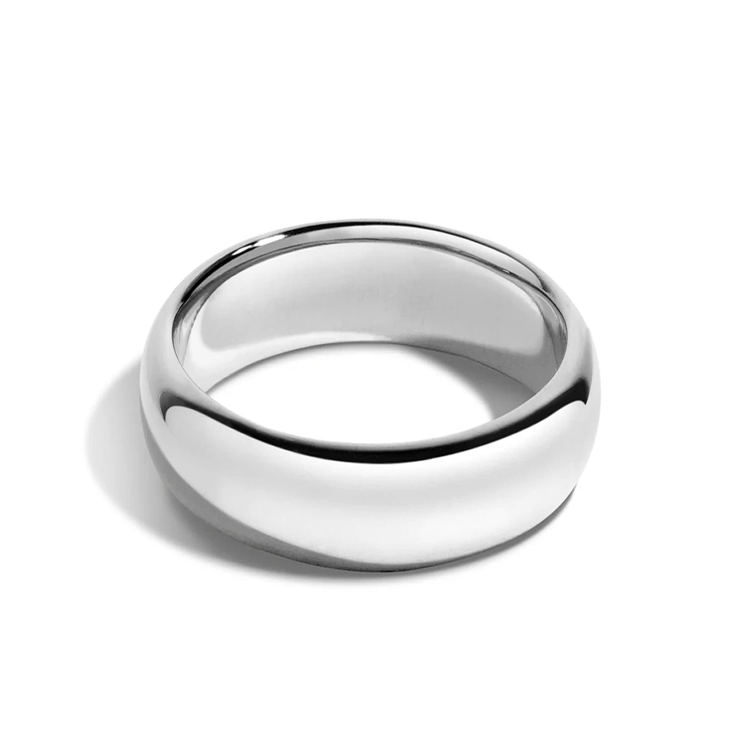 Tioneer Jewelry | Sterling Silver Plain Dome Wedding Band | Wedding Band for Women & Men | Sterling Silver Jewelry, Silver, 7mm, Size 12
