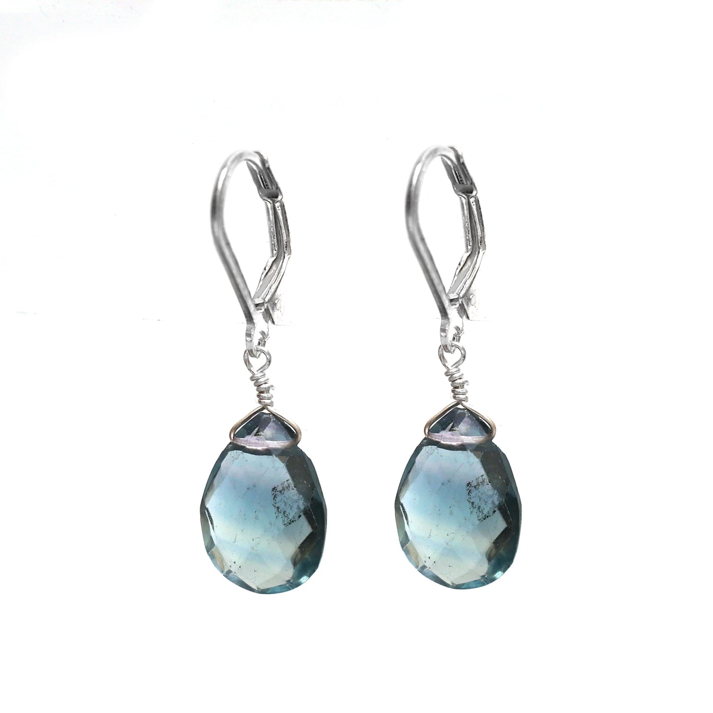 GemInspire Green Fluorite Teardrop Dangling Earrings for Women Lightweight Crystal Jewelry 925 Sterling Silver Leverback Gemstone Earrings the Best Women Gifts
