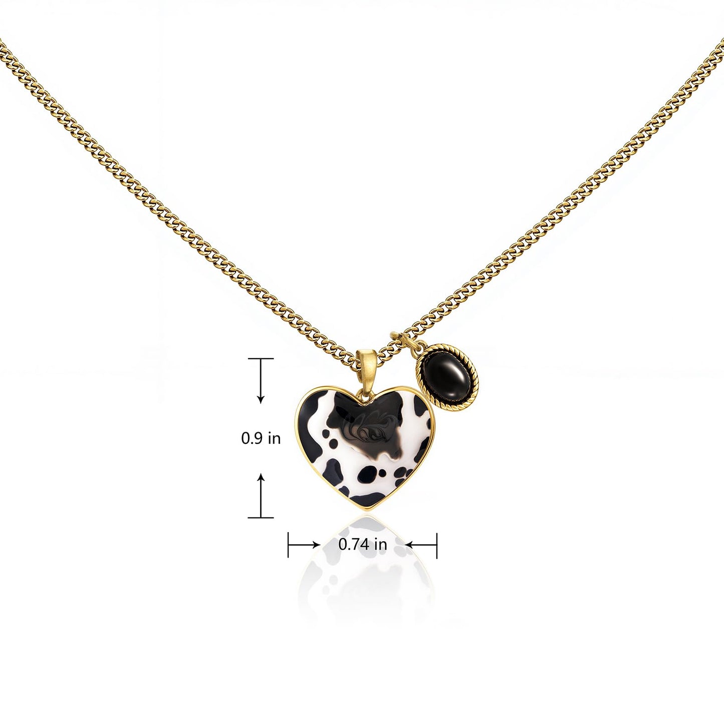 Montana West x Wrangler Western Pendant Necklace for Women 14k Gold Silver Heart Statement Turquoise Cowgirl Vintage Trendy Fashion Jewelry WNS-1129G-BK