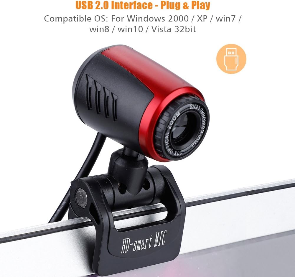 Mugast 16MP 360 60 USB Webcam with Microphone, Web Camera with Rotation of Horizontal and Vertical for Both Laptop