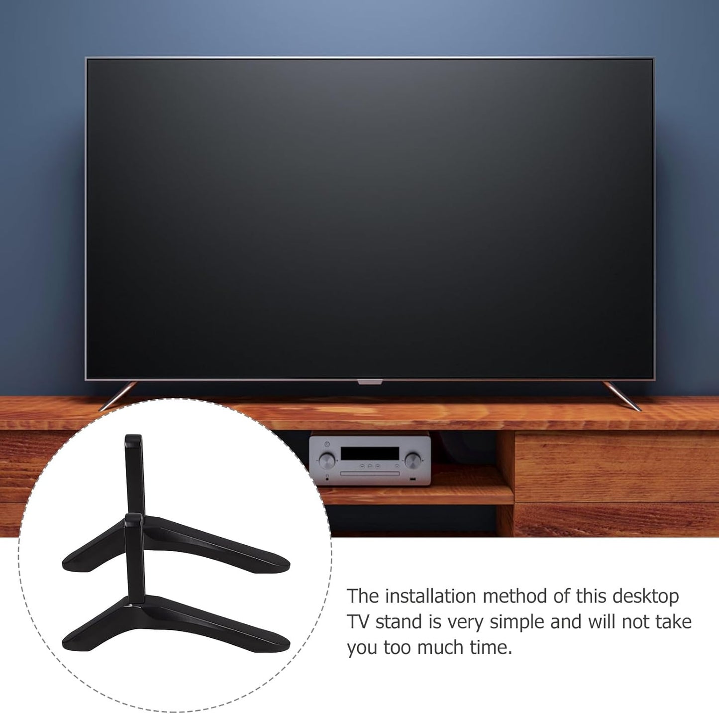 SEWACC Tv Stand Tabletop Support Holder with Screws Tv Desktop Mount Stand for Home Office Hotel Use Strong