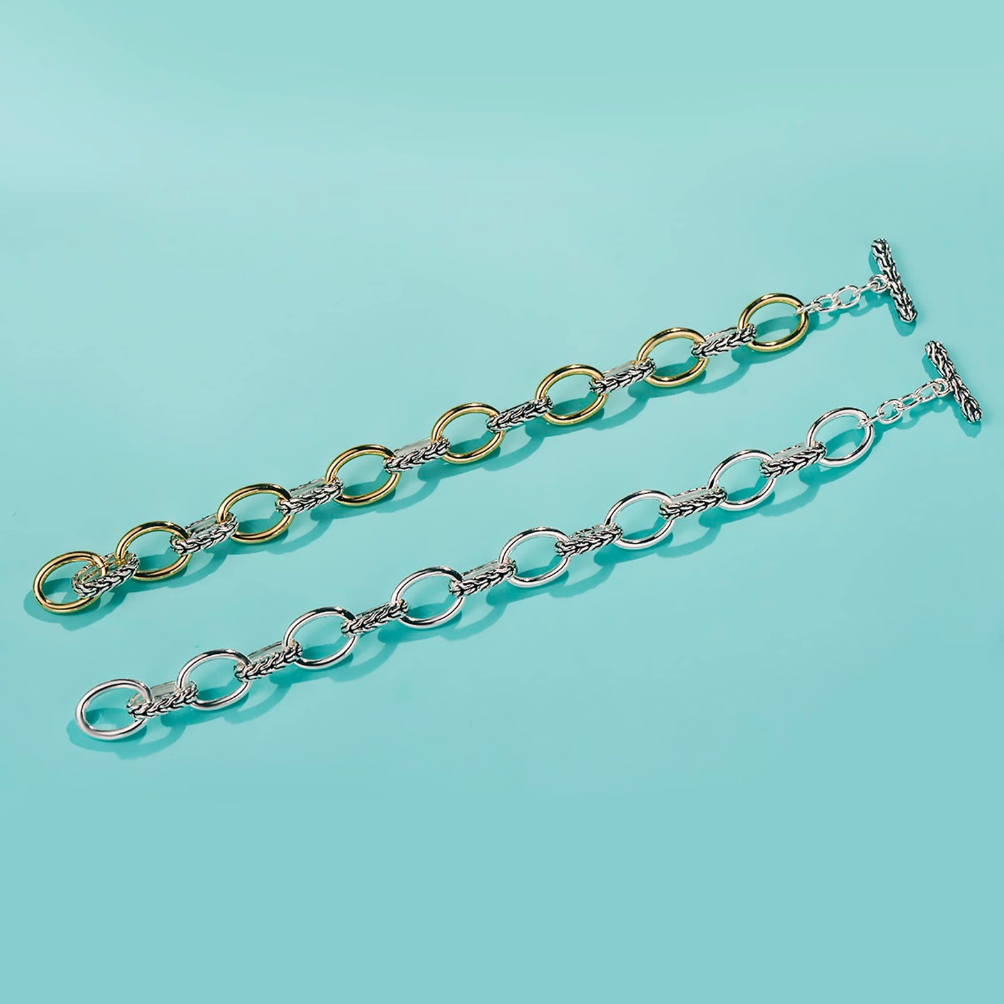 UNY JEWEL Jewelry Make a Statement with Foxtail Link Chain Bracelet Designer Brand Inspired Women Valentine (Single Two Tone)