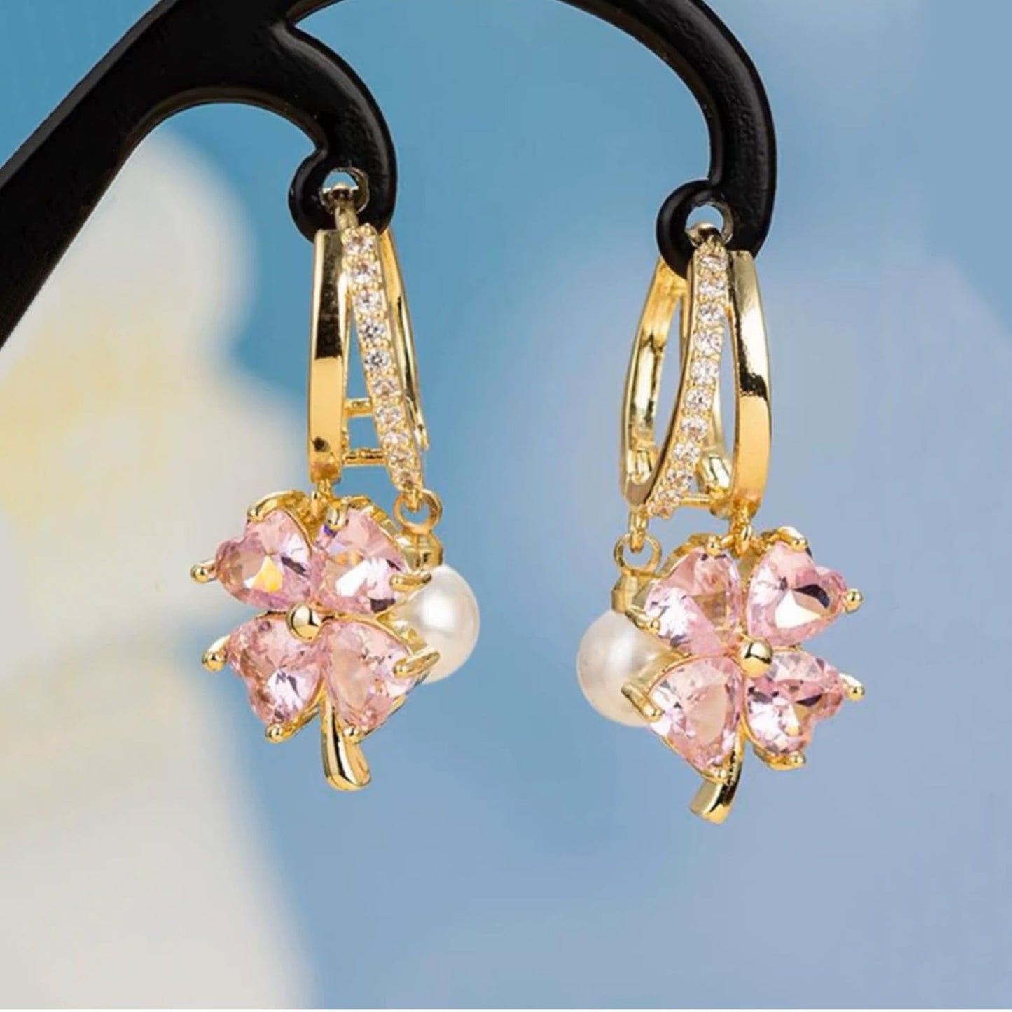 Lymphatic Earrings for Women Clip On Ear Cuff Non Piercing Spiral Lucky Cloud Four Leaf Flower Crystal Minimalist Fashion Jewelry Christmas Birthday New Year Gifts