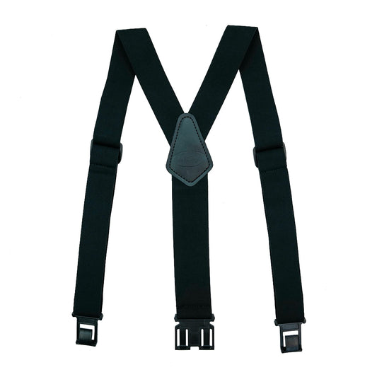 MELOTOUGH Belt Clip Suspenders for Men's Elastic Hook End Plastic Clip Suspenders Non Metal Airport Friendly,Black