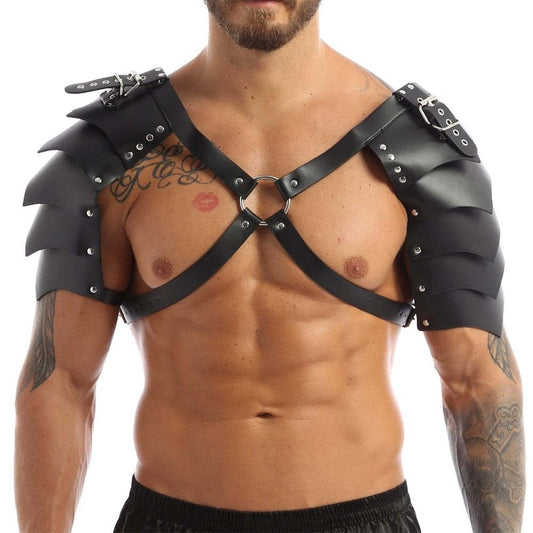 YEMYIQZ PU Leather Harness For Men Adjustable Buckle Body Chest Garter Belt Cosplay Nightclub Sexy Punk Chest Belt Clubwear