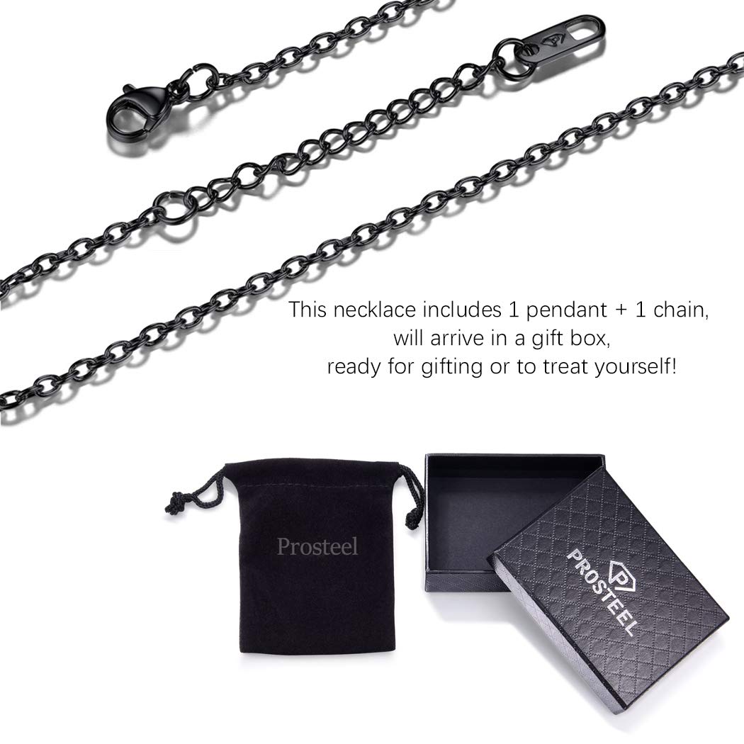 PROSTEEL Tree of Life Necklace Black Bridesmaid Shiny Bling Circle Round Pendant Minimalist Women Jewelry