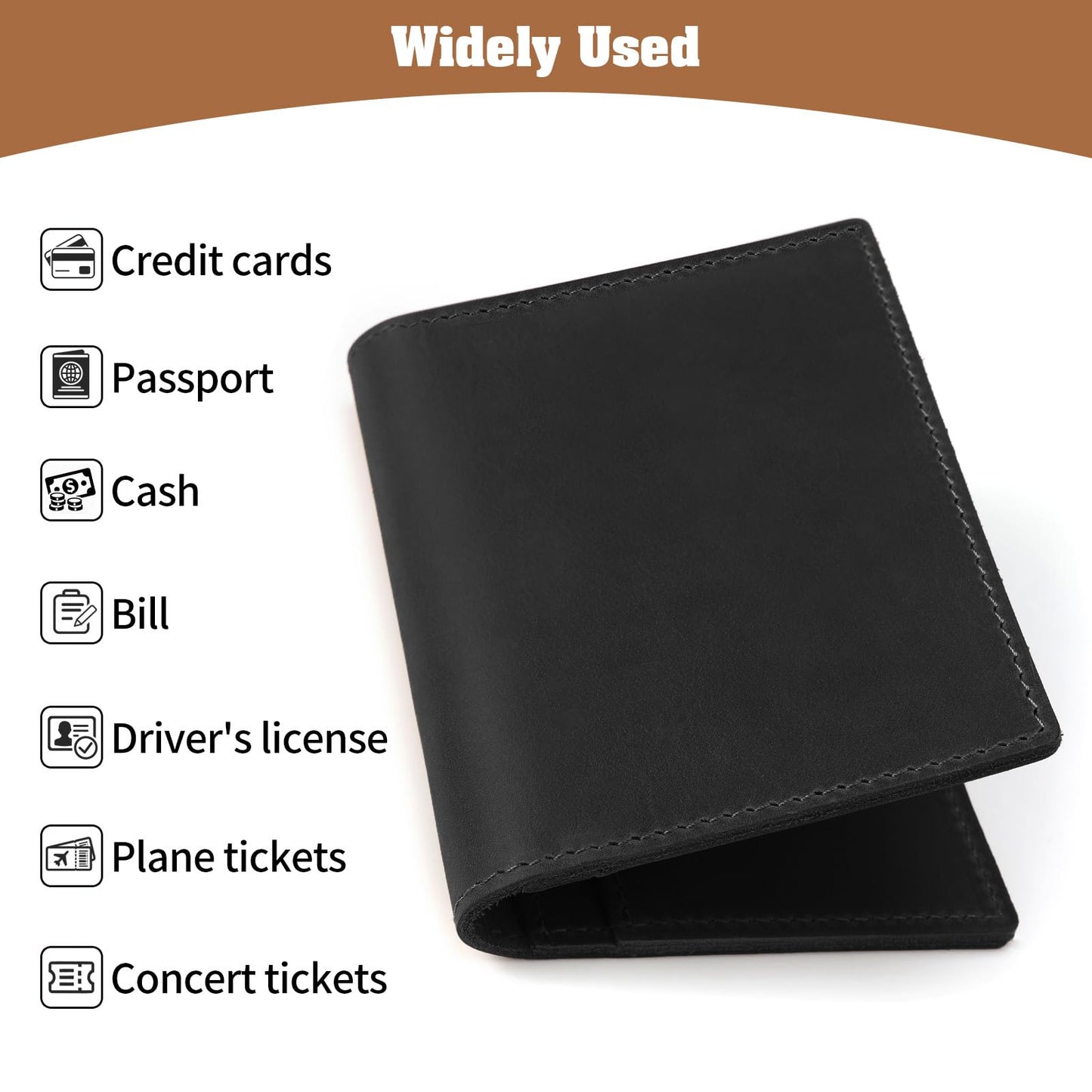 Jack&Chris Leather Passport Holder, Handmade Passport cover, Travel Wallet Cover Case for Men and Women, Leather Travel Documents Organizer Protector, JC107