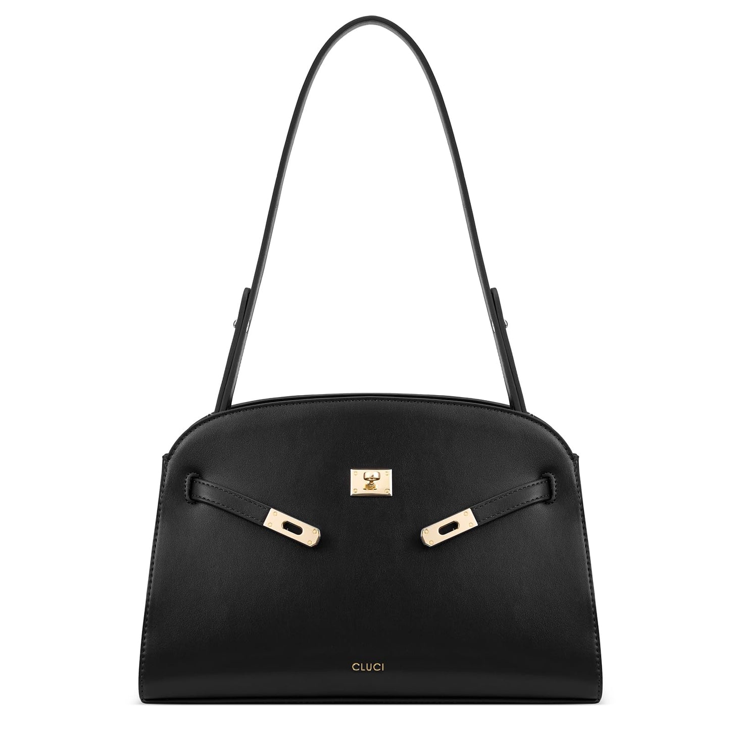 CLUCI Purses for Women, Water Repellent Shoulder Handbags with 2 Adjustable Straps, Vegan Leather Crossbody Bag Black