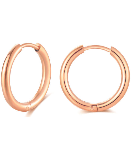 Gabry&jwl 14mm Rose Gold Hypoallergenic Stainless Steel Cartilage Hoop Earrings