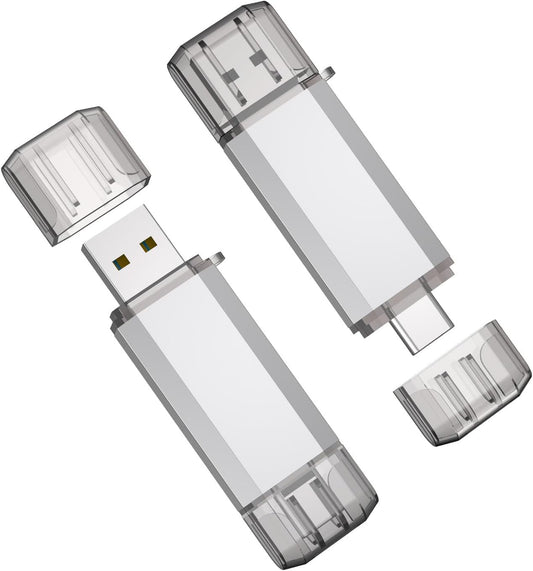 RAOYI 2 Pack 32GB 2 1 3.0 USB C Flash Drive, in USB Type C Dual OTG Metal Thumb Drive Jump Drive Memory Stick