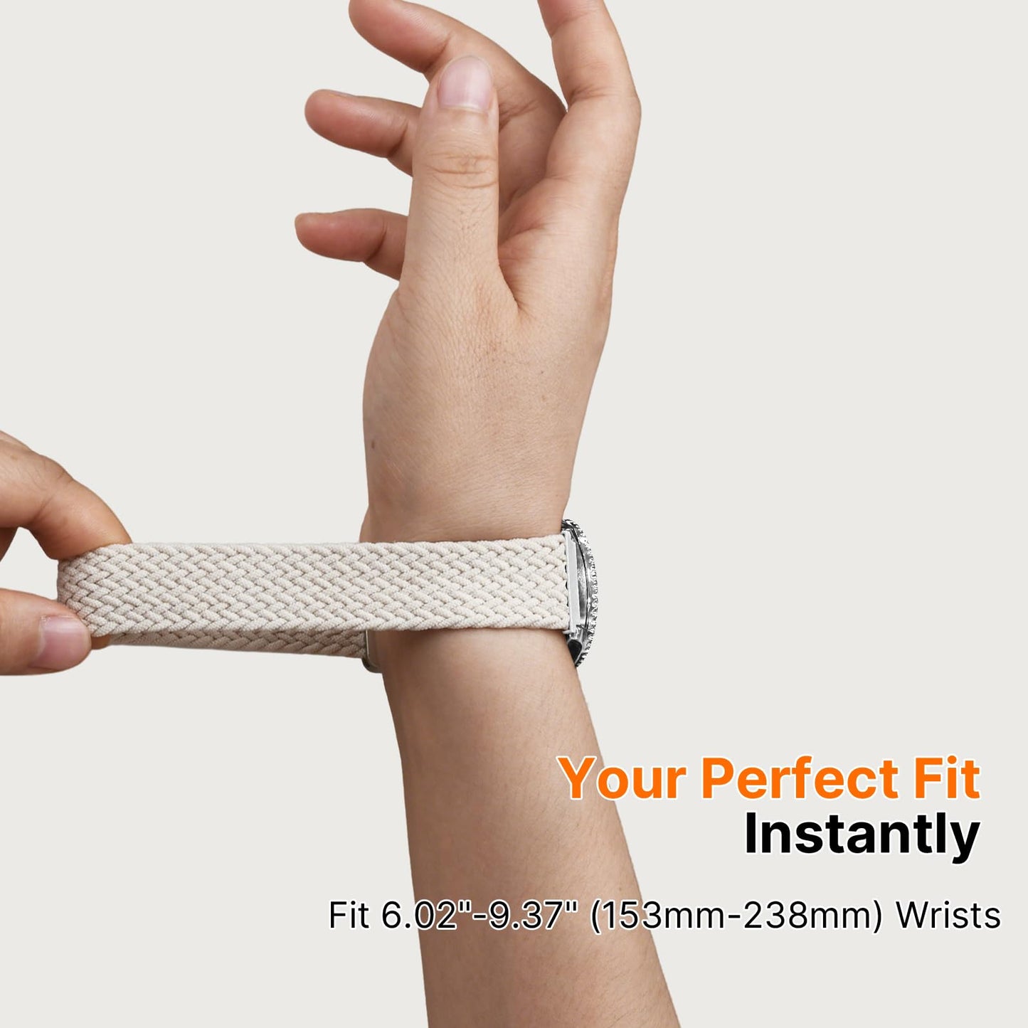 Fullmosa Magnetic Braided Watch Bands - 18mm 20mm 22mm Quick Release Watch Strap, Stretchy Nylon Solo Loop Compatible with Garmin Samsung Galaxy Amazfit for Men Women(20mm, Starlight+Purple)