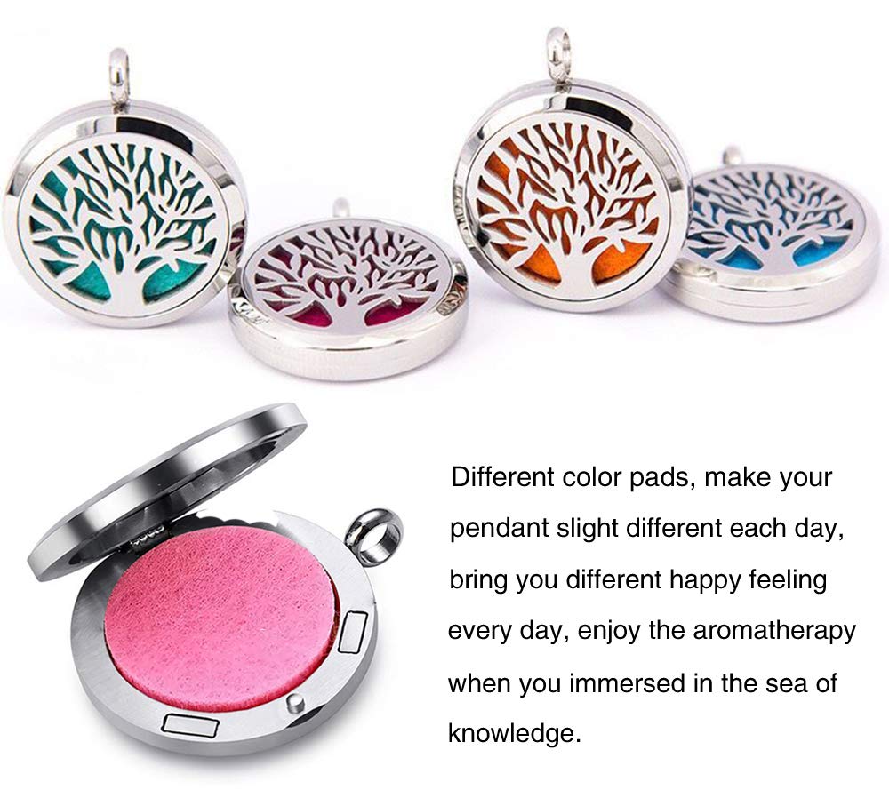 Aromatherapy Essential Oil Diffuser Necklace 316L Stainless Steel Locket Pendant with 24 Inch Chain (Music)