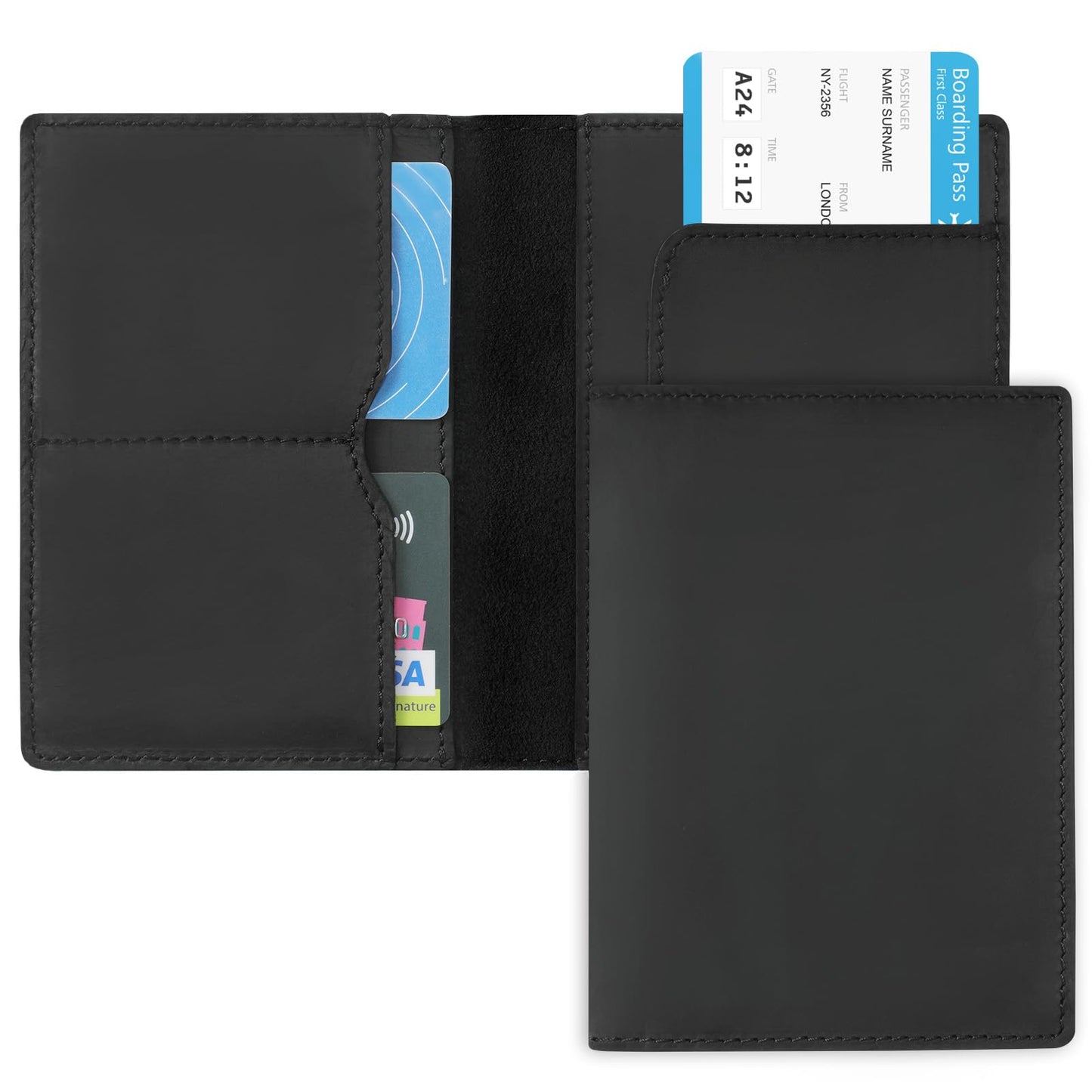 Jack&Chris Leather Passport Holder, Handmade Passport cover, Travel Wallet Cover Case for Men and Women, Leather Travel Documents Organizer Protector, JC107