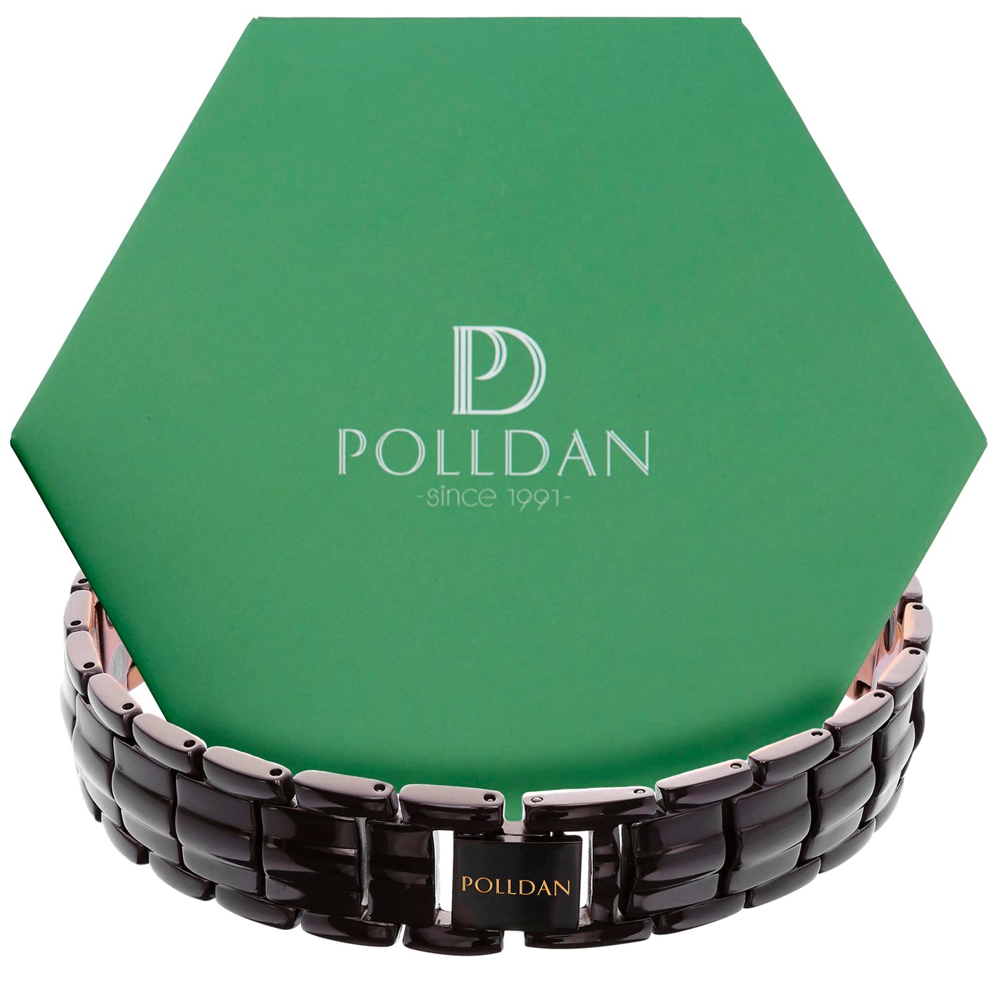 POLLDAN Copper Bracelet 6200 Gauss Power | Mens Bracelet 99.99% Pure Copper | Magnetic Bracelets for Men with Adjustable Fit & Sizing Tool | Stylish Jewelry | Magnet Gifts for Him (2X Black Copper)