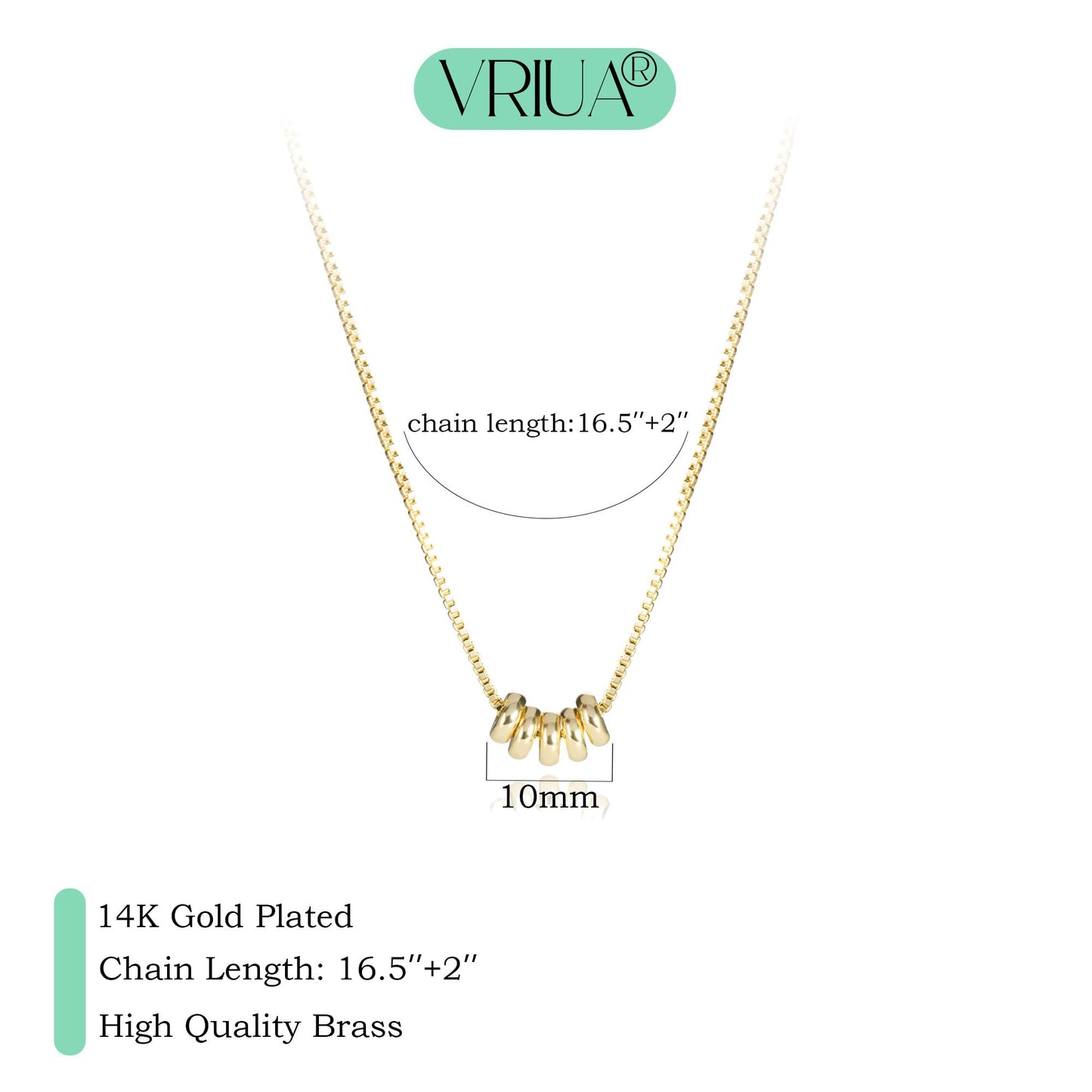 VRIUA Gold Necklace for Women 14k Gold Plated Dainty Gold Ball Chain Necklace Simple Jewelry Everyday for Women