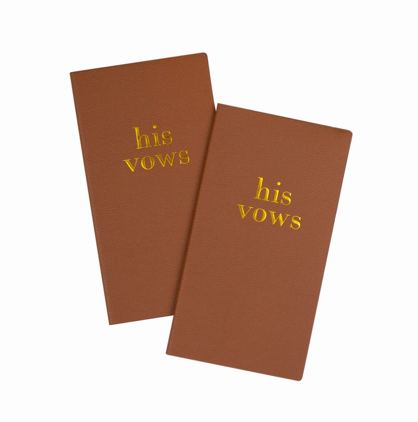 Pretty Robes LGBTQ Premium Leather Vow Books His and His Booklet - Wedding Stuff & Essentials for LGBTQ Wedding - Ideal Gift, Must Have Wedding Planning Books - Keepsafe Gay Couple (Brown/Brown)