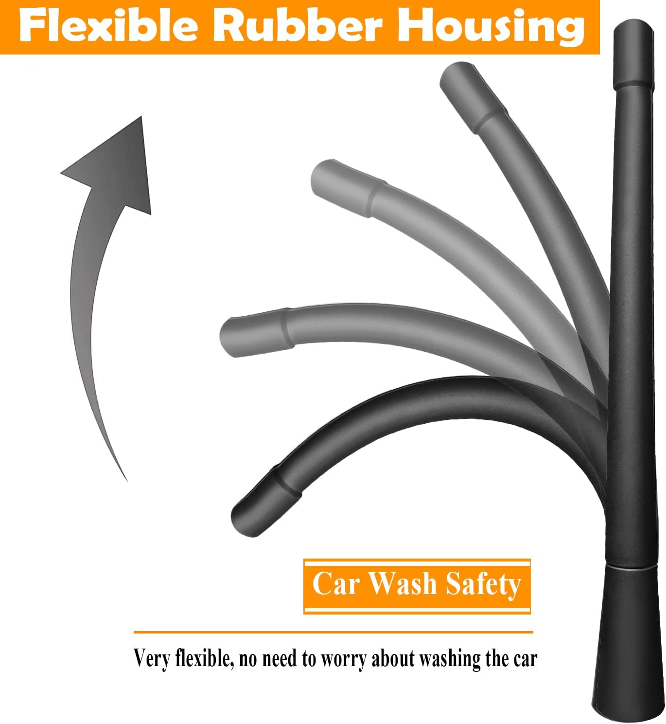 RooFox 7 Inch 5 (1999-2015), 5 Antenna Replacement for Mazda Mazda Antenna, Flexible Rubber Antenna Mast