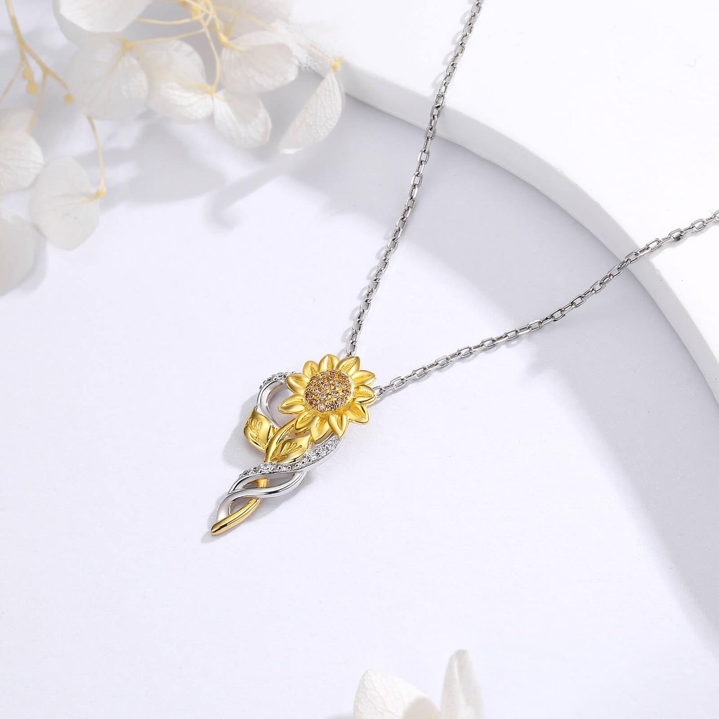 oGoodsunj Mothers Day Gifts Sunflower Necklace for Women Sterling Silver Sunflower Jewelry Set Anklet Bracelet Earrings You Are My Sunshine Pendant Gifts for Mom Daughter Wife (Sunflower Necklace)