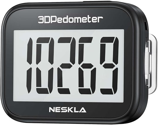 3D Pedometer for Walking, Simple Step Counter with Large Digital Display, Step Tracker with Removable Clip Lanyard, Accurately Track Steps for Men Women Kids Adults Seniors